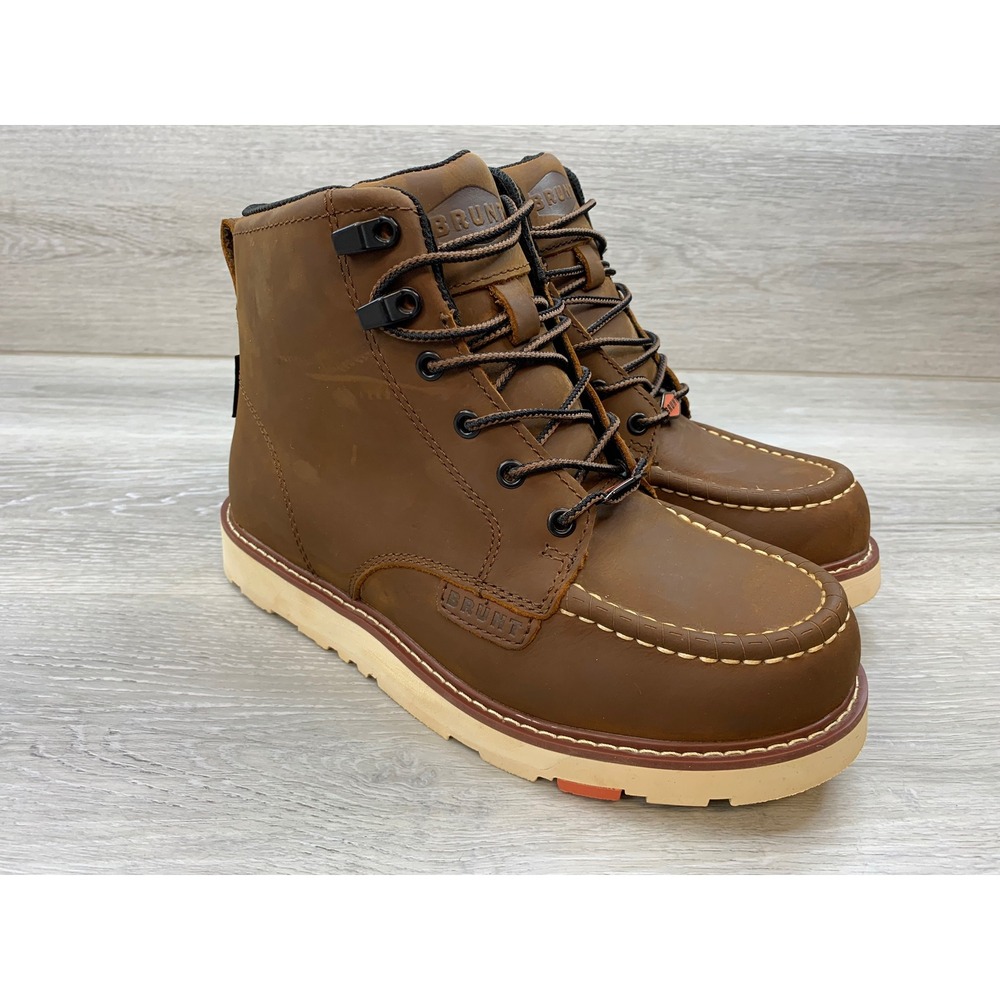 Brunt The Marin Soft Toe Brown Leather Waterproof Work Boots Mens 7 EH Rated
